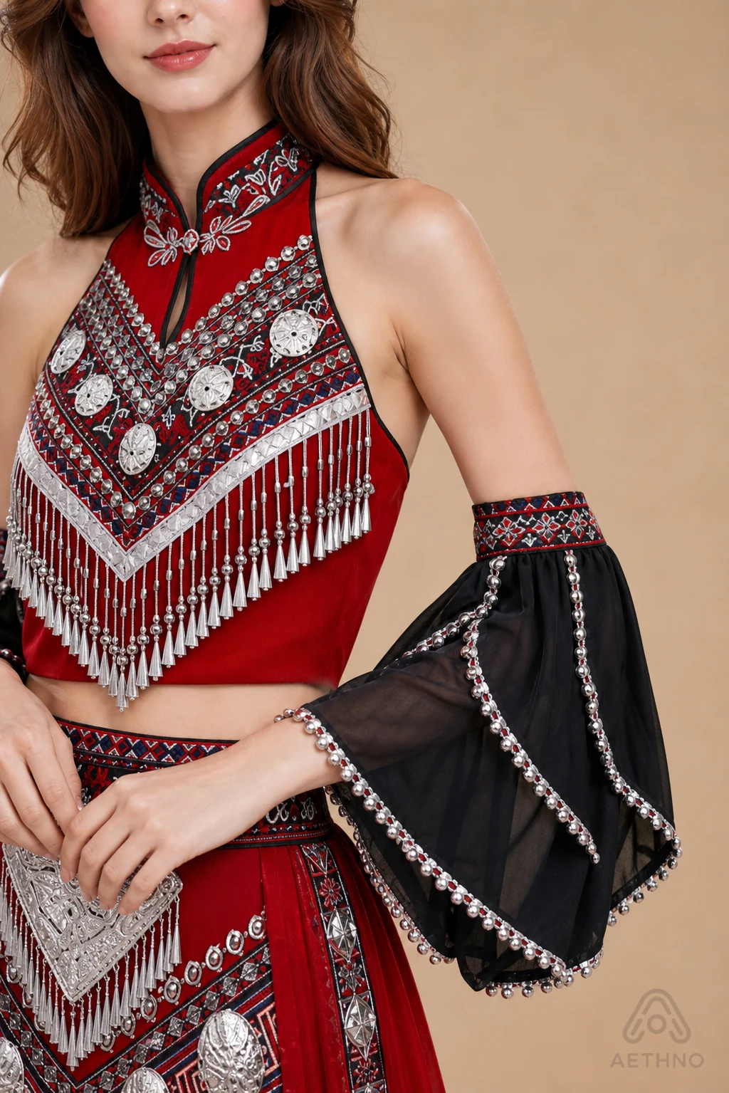 AETHNO Miao-Inspired Embroidered Women's Outfit - Look 356 - Image 7