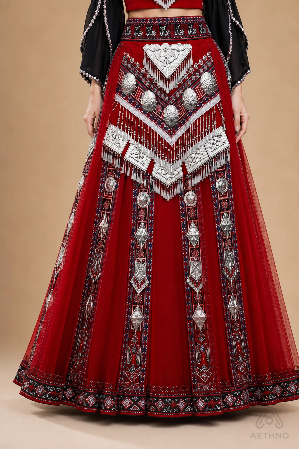 AETHNO Miao-Inspired Embroidered Women's Outfit - Look 356 - Image 8