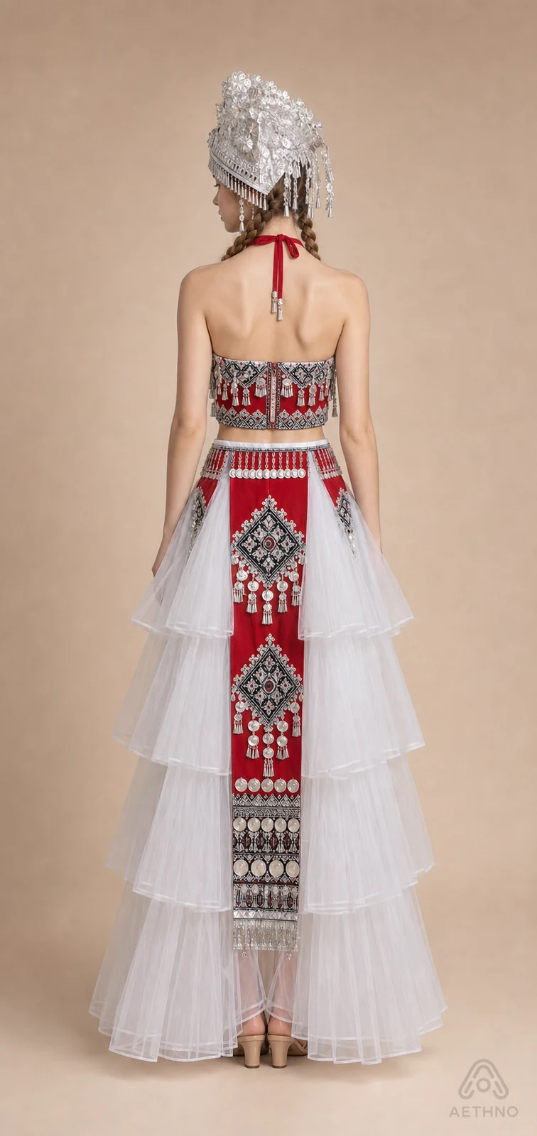 AETHNO Miao-Inspired Embroidered Women's Outfit - Look 358 - Image 4