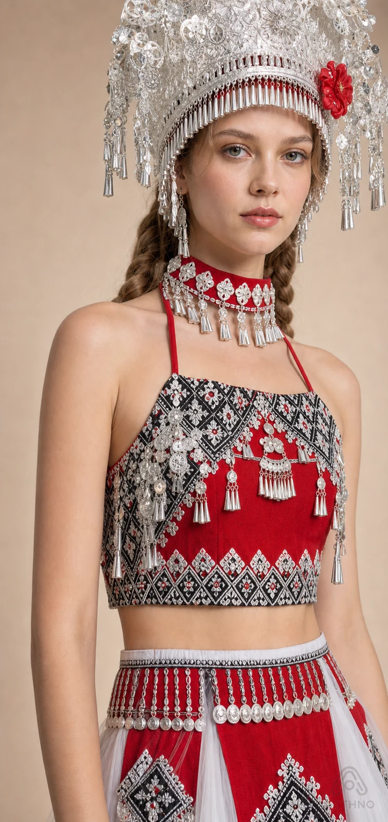 AETHNO Miao-Inspired Embroidered Women's Outfit - Look 358 - Image 7