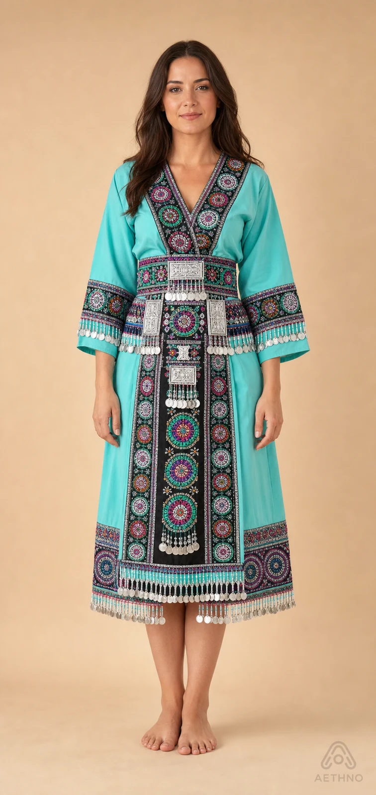 AETHNO Miao-Inspired Embroidered Women's Outfit - Look 359