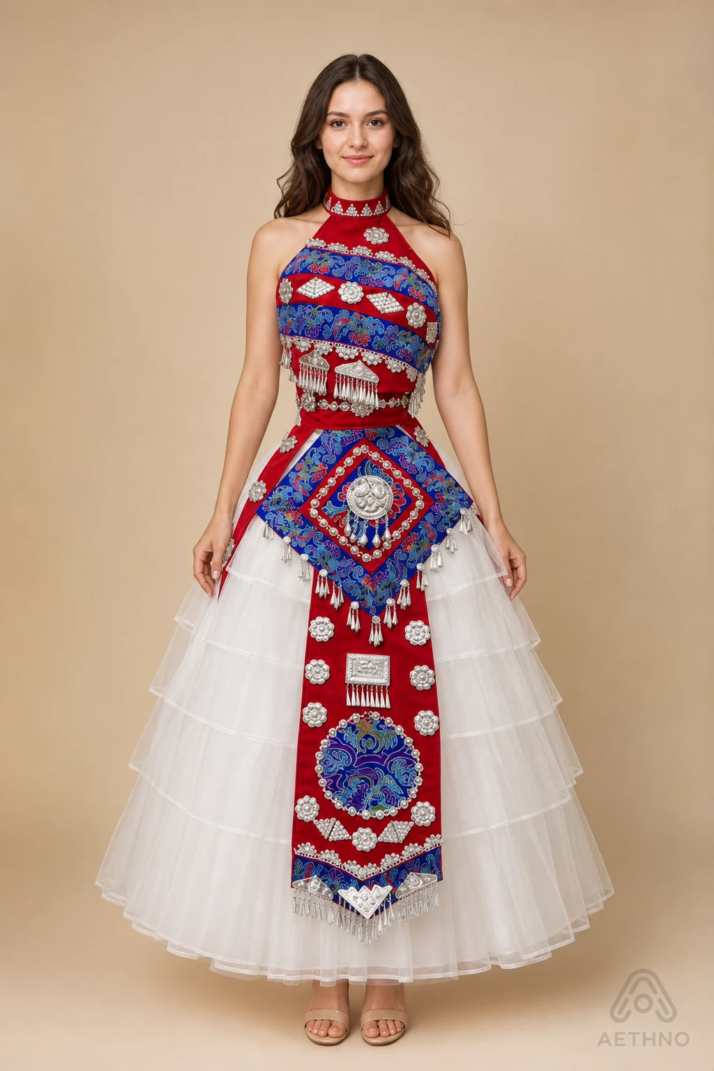 AETHNO Miao-Inspired Embroidered Women's Outfit - Look 360