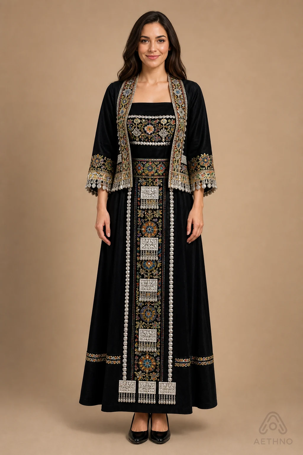 AETHNO Miao-Inspired Embroidered Women's Outfit - Look 362