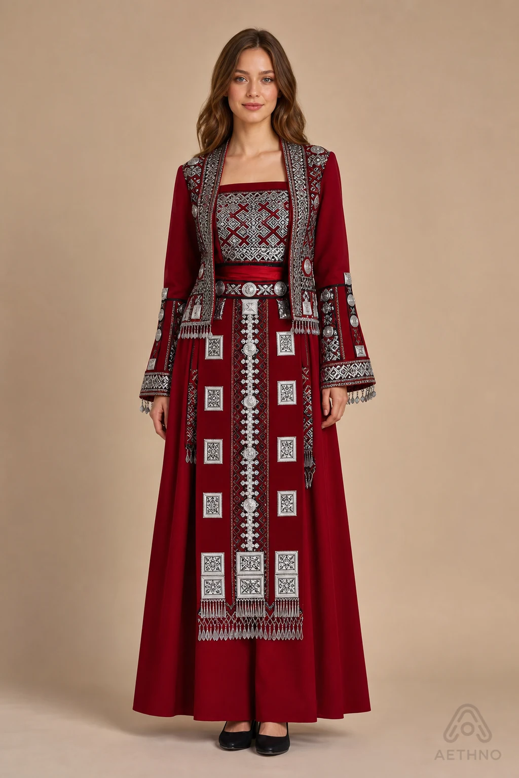 AETHNO Miao-Inspired Embroidered Women's Outfit - Look 363