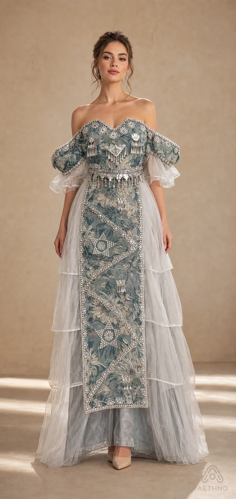 AETHNO Miao-Inspired Embroidered Women's Outfit - Look 367