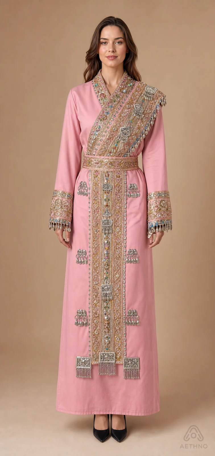 AETHNO Miao-Inspired Embroidered Women's Outfit - Look 368
