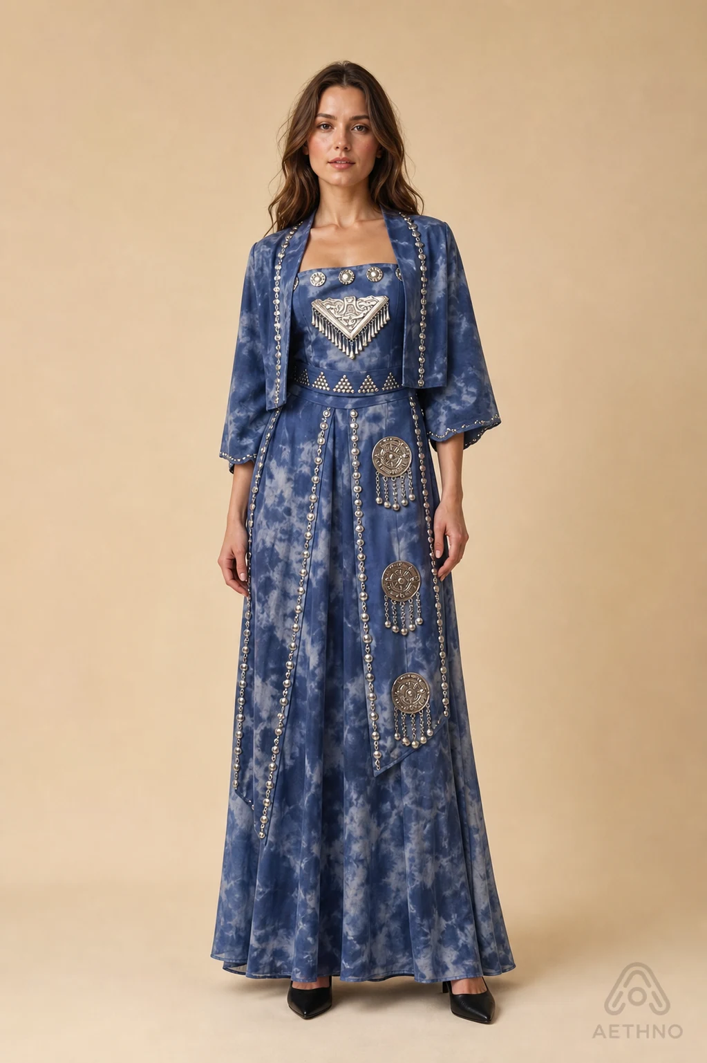 AETHNO Miao-Inspired Embroidered Women's Outfit - Look 369