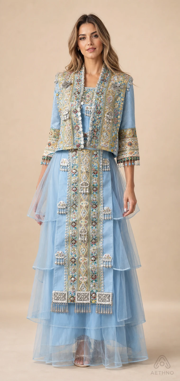 AETHNO Miao-Inspired Embroidered Women's Outfit - Look 371