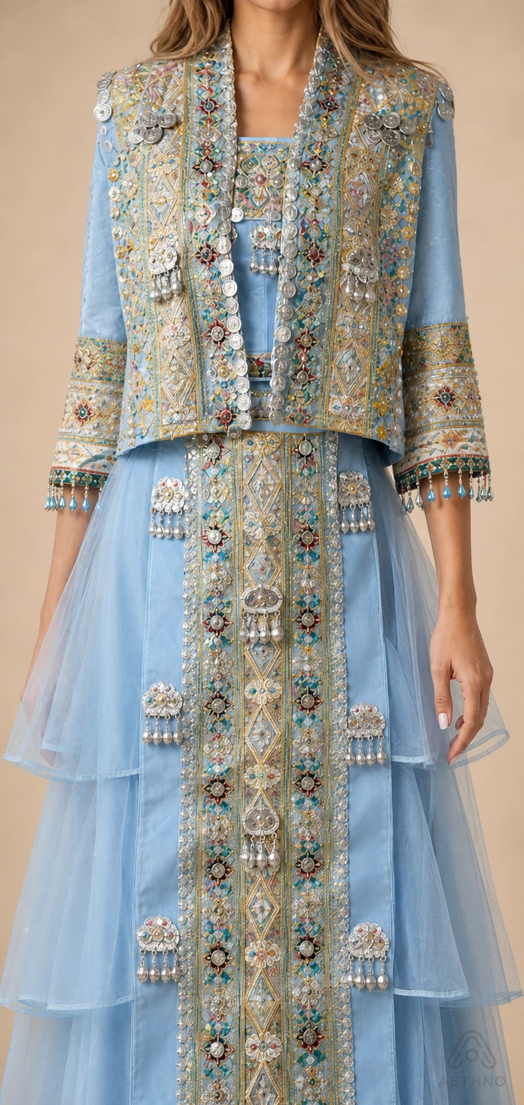 AETHNO Miao-Inspired Embroidered Women's Outfit - Look 371 - Image 6