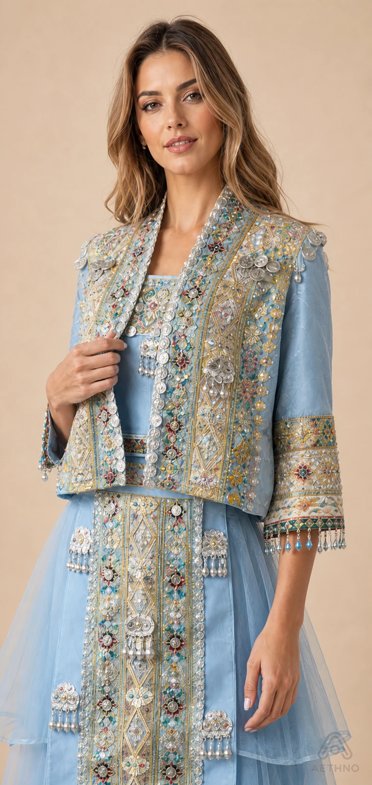 AETHNO Miao-Inspired Embroidered Women's Outfit - Look 371 - Image 7