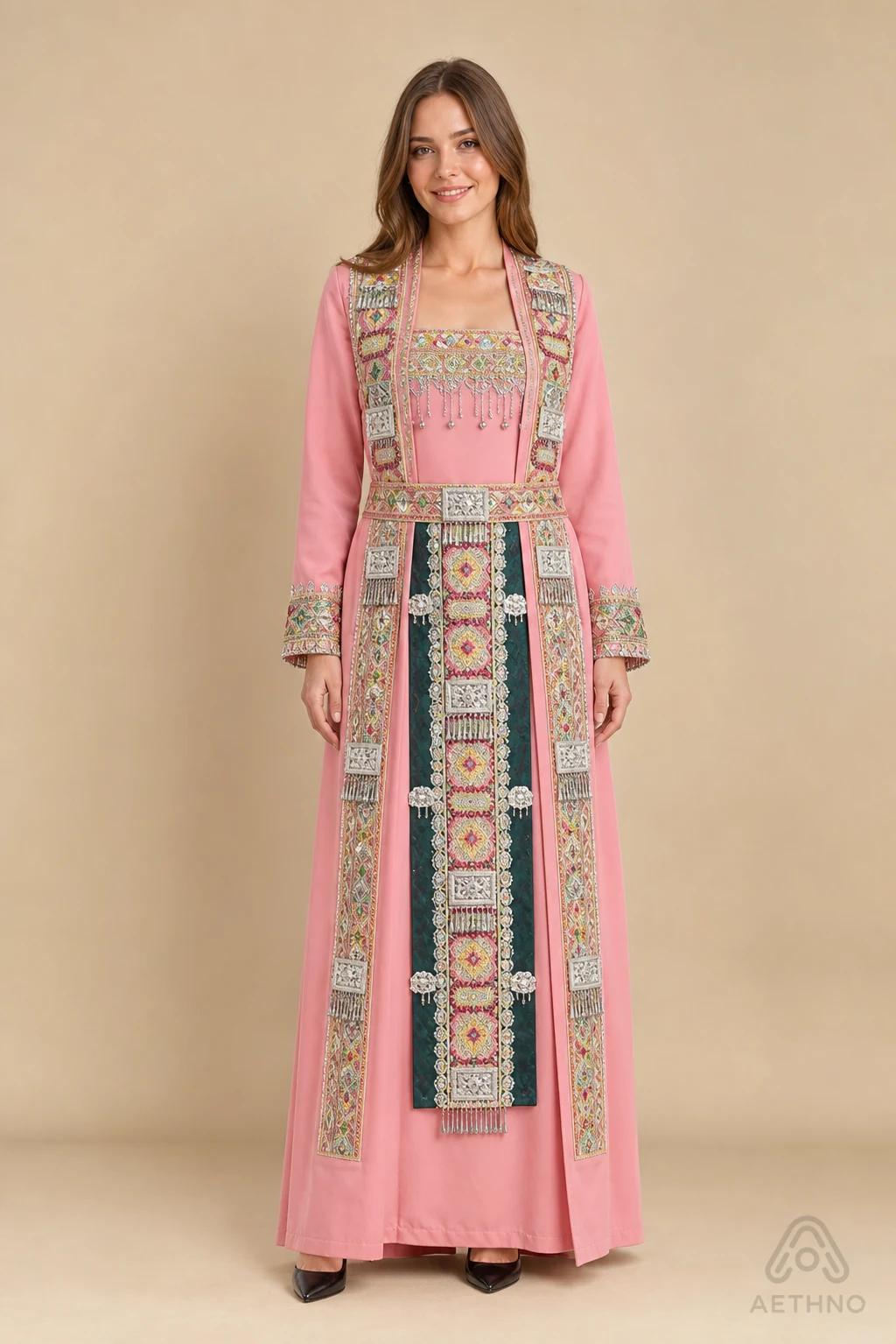 AETHNO Miao-Inspired Embroidered Women's Outfit - Look 372