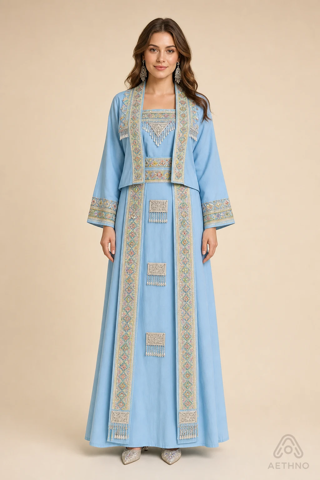 AETHNO Miao-Inspired Embroidered Women's Outfit - Look 373