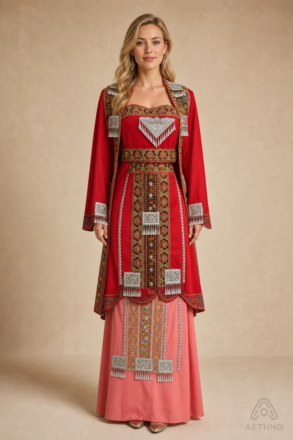 AETHNO Miao-Inspired Embroidered Women's Outfit - Look 376