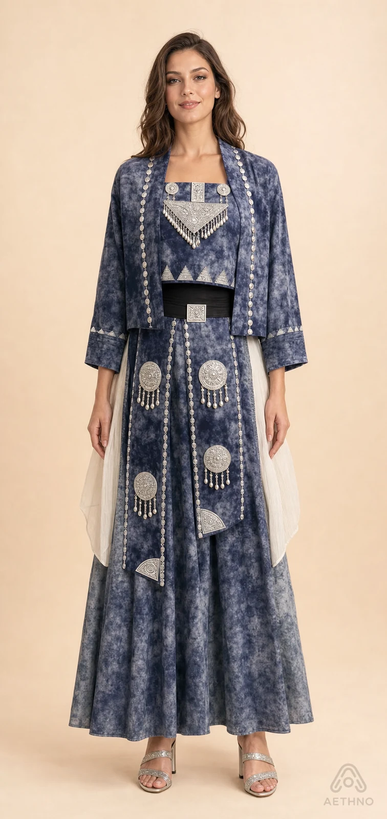 AETHNO Miao-Inspired Embroidered Women's Outfit - Look 378