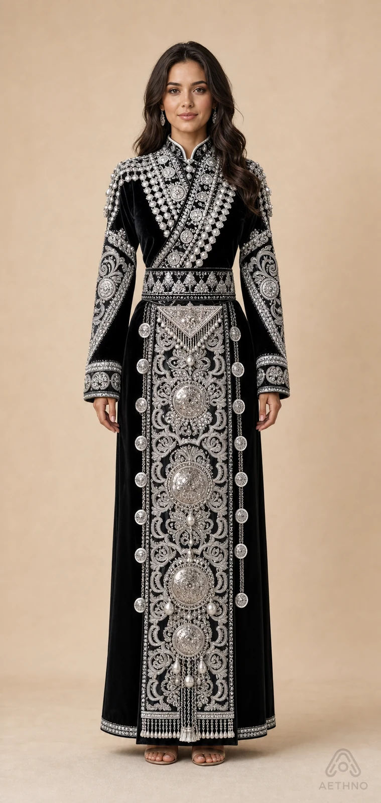 AETHNO Miao-Inspired Embroidered Women's Outfit - Look 382