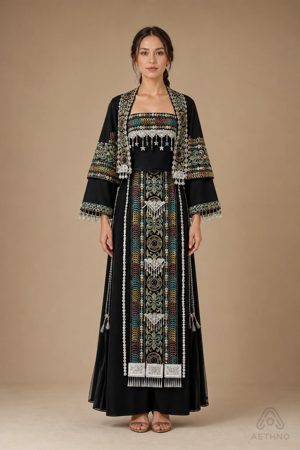 AETHNO Miao-Inspired Embroidered Women's Outfit - Look 384