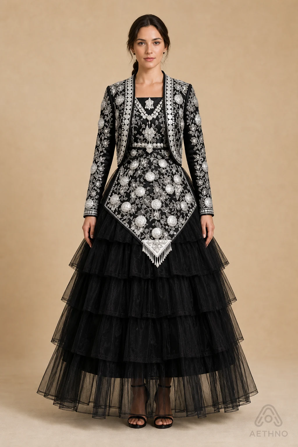 AETHNO Miao-Inspired Embroidered Women's Outfit - Look 388