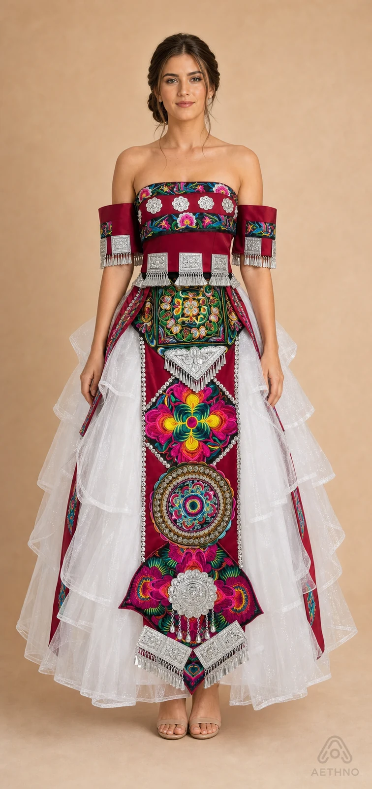 AETHNO Miao-Inspired Embroidered Women's Outfit - Look 389