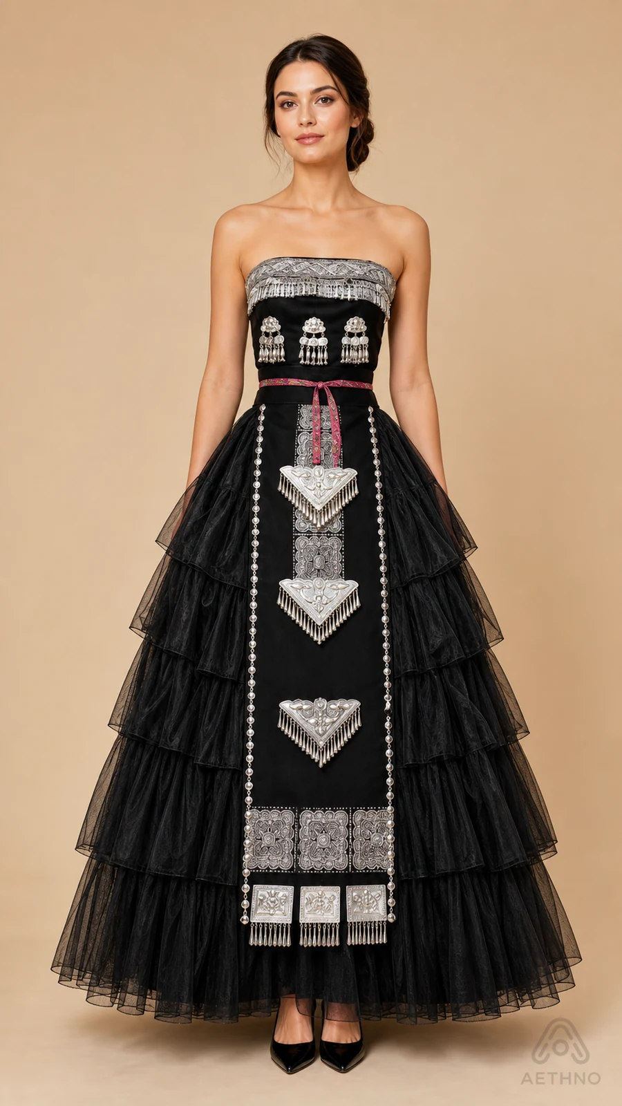 AETHNO Miao-Inspired Embroidered Women's Outfit - Look 390