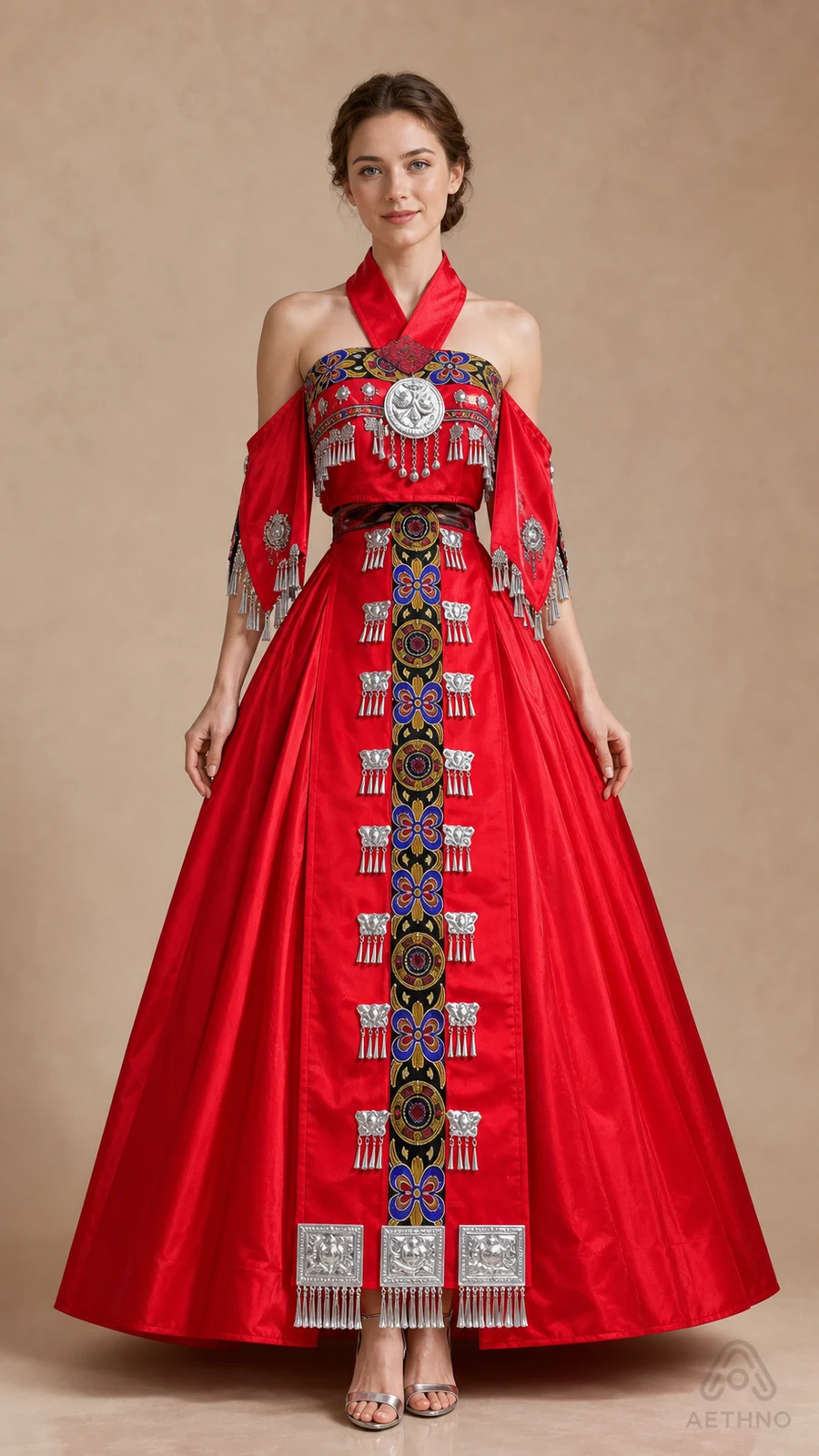AETHNO Miao-Inspired Embroidered Women's Outfit - Look 392