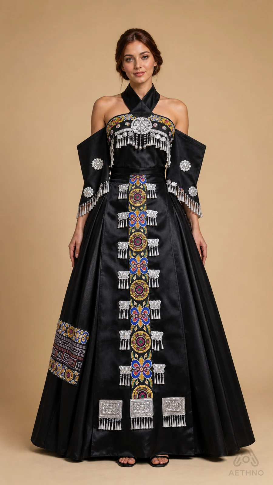 AETHNO Miao-Inspired Embroidered Women's Outfit - Look 393