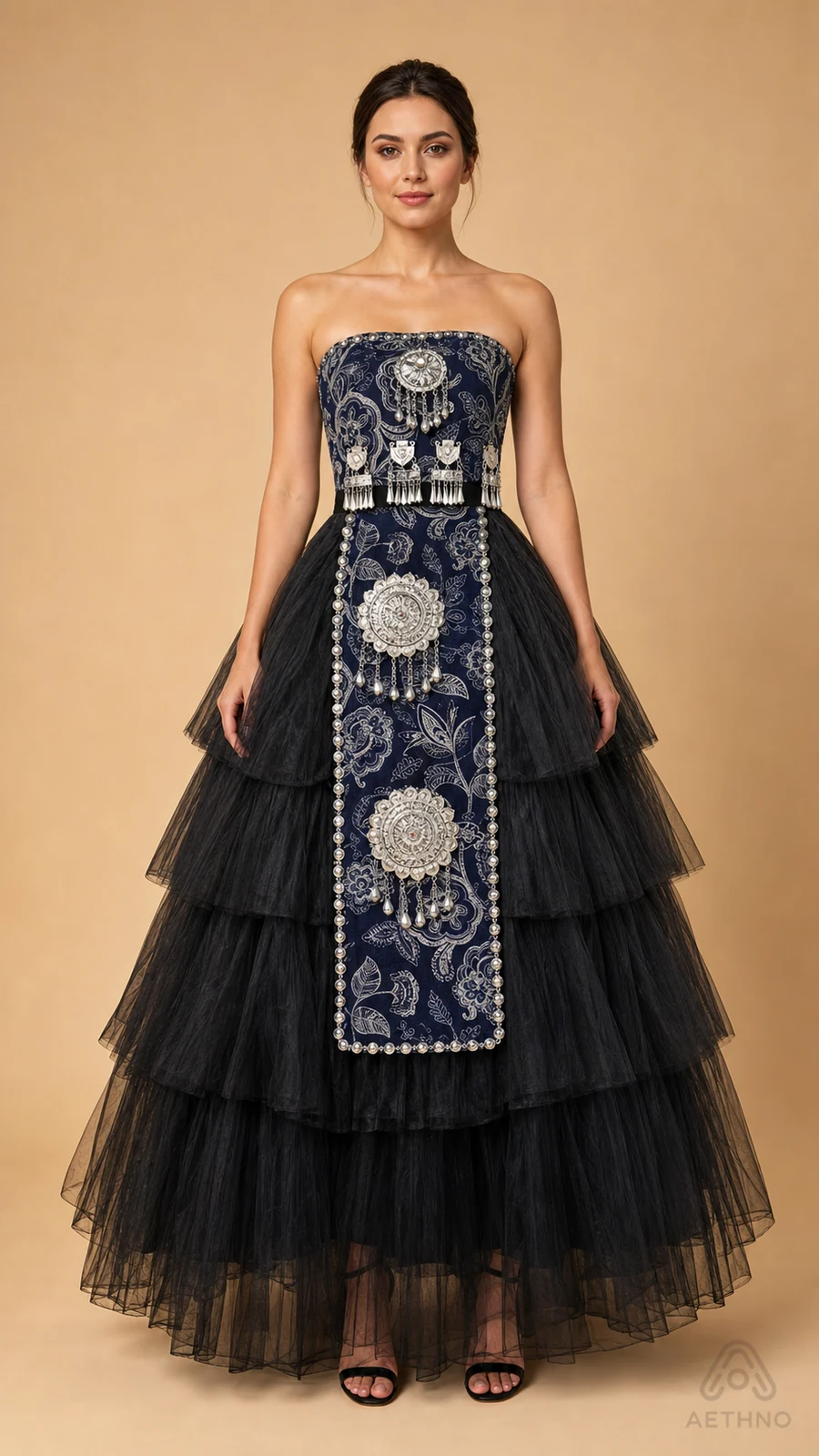 AETHNO Miao-Inspired Embroidered Women's Outfit - Look 395