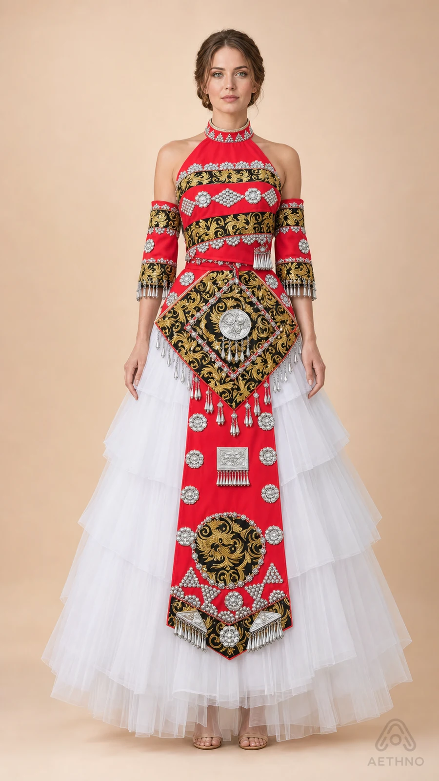 AETHNO Miao-Inspired Embroidered Women's Outfit - Look 397