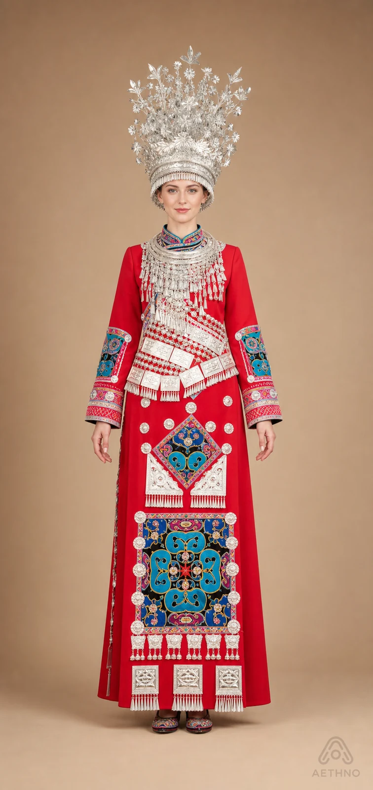 AETHNO Miao-Inspired Embroidered Women's Outfit - Look 399